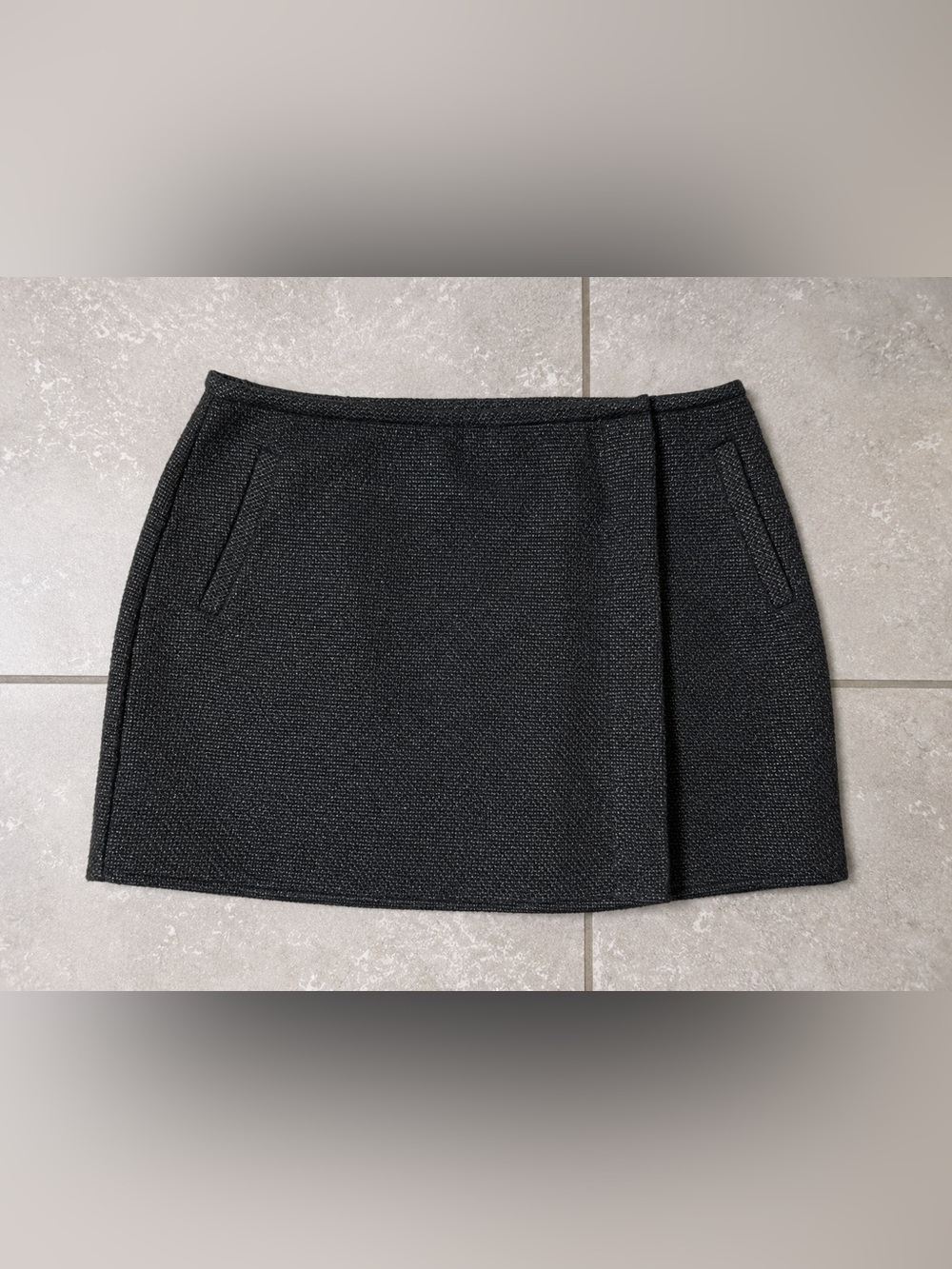 Banana Republic Black Textured Mini Skirt